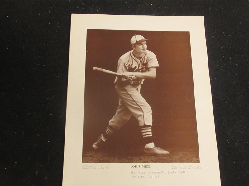 1910 - 1957 Johnny Mize (HOF) M114 Photo Premium