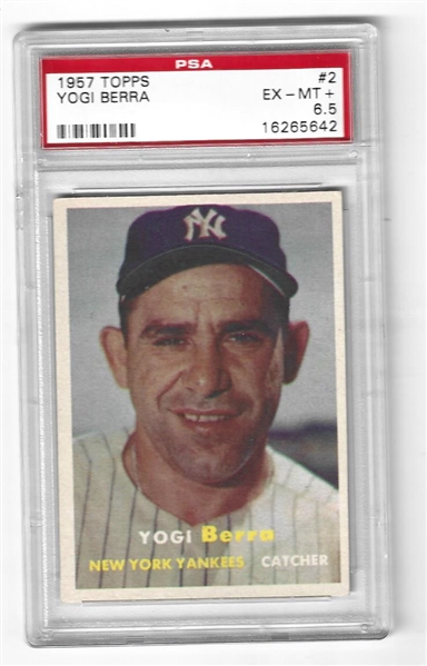 1957 Yogi Berra (HOF) - Topps Baseball Card PSA Graded 6.5