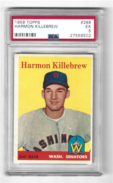 1958 Harmon Killebrew (HOF) Topps Baseball Card PSA Graded 5