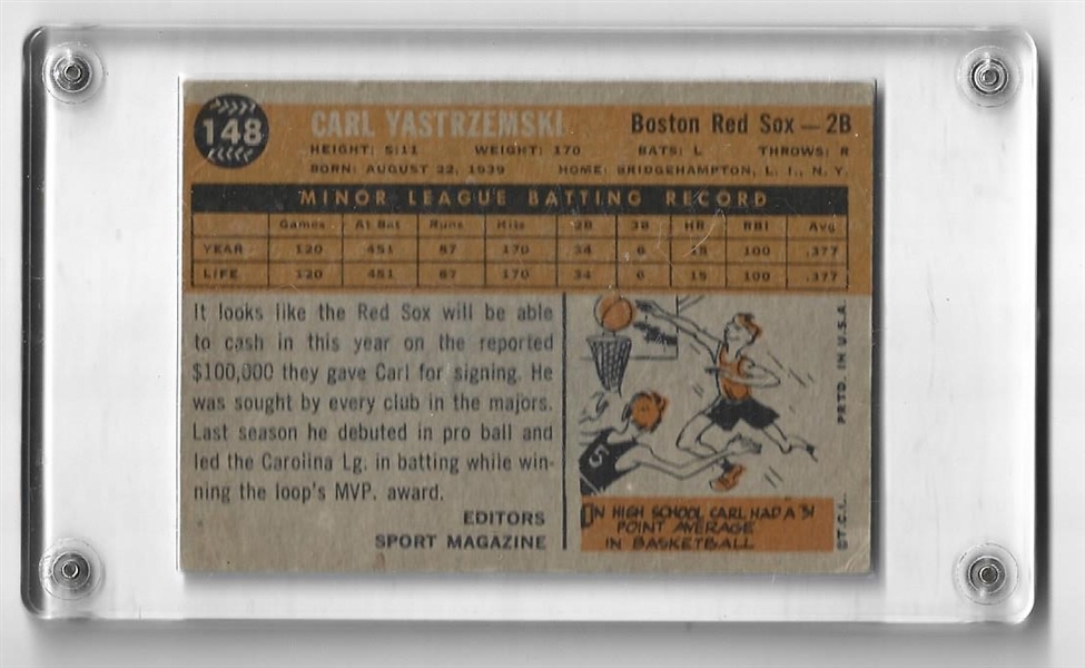 1960 Carl Yastrzemski (HOF) Topps Rookie Card