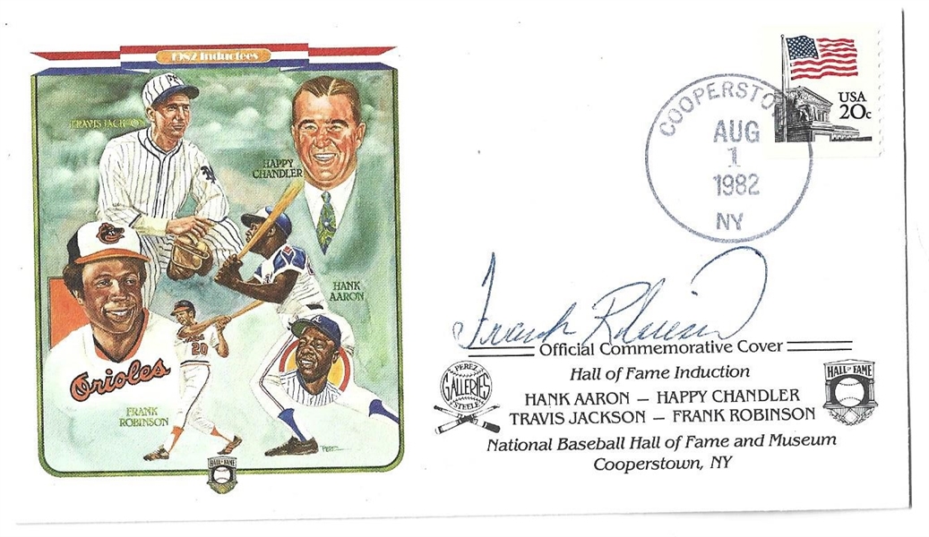 1982 Frank Robinson (HOF) Autographed HOF Induction Cachet with COA