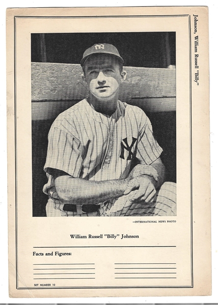 1940's Billy Johnson (NY Yankees) International News Photo