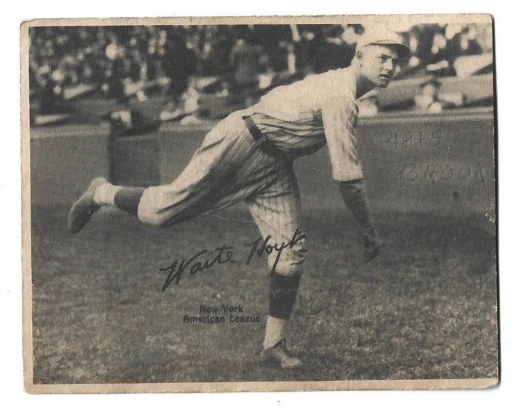 1929 Kashin Publications Waite Hoyt (HOF) R316 Photo Premium