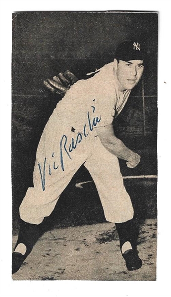 C. 1950 Vic Raschi (NY Yankees) Autographed Newspaper/Magazine Photo