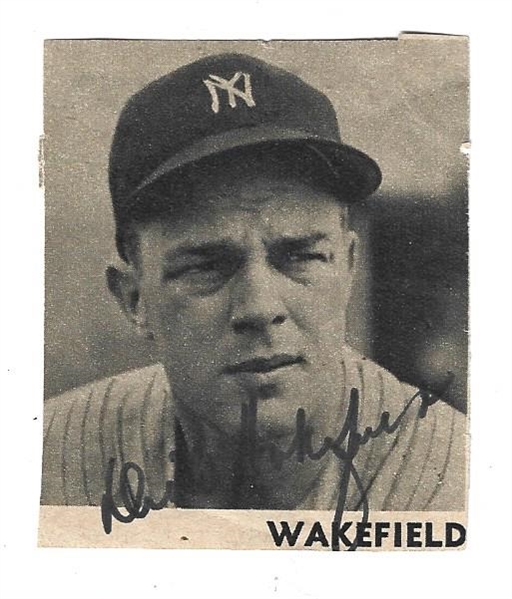 C. 1950 Dick Wakefield (NY Yankees) Autographed Newspaper/Magazine Photo