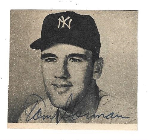 C. 1950 Tom Gorman (NY Yankees) Autographed Newspaper/Magazine Photo