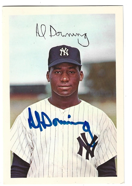 1967 Dexter Press - Al Downing (NY Yankees) - Autographed Postcard