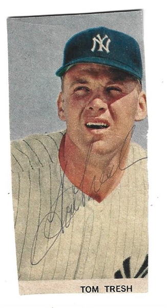 Tom Tresh (NY Yankees) Autographed Newspaper/Magazine Photo 