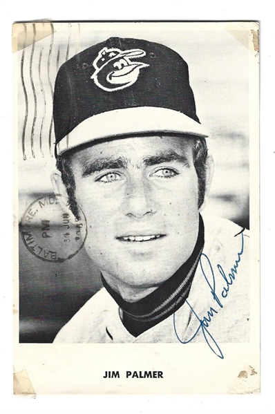 1960's Jim Palmer (HOF) Autographed Used Postcard 