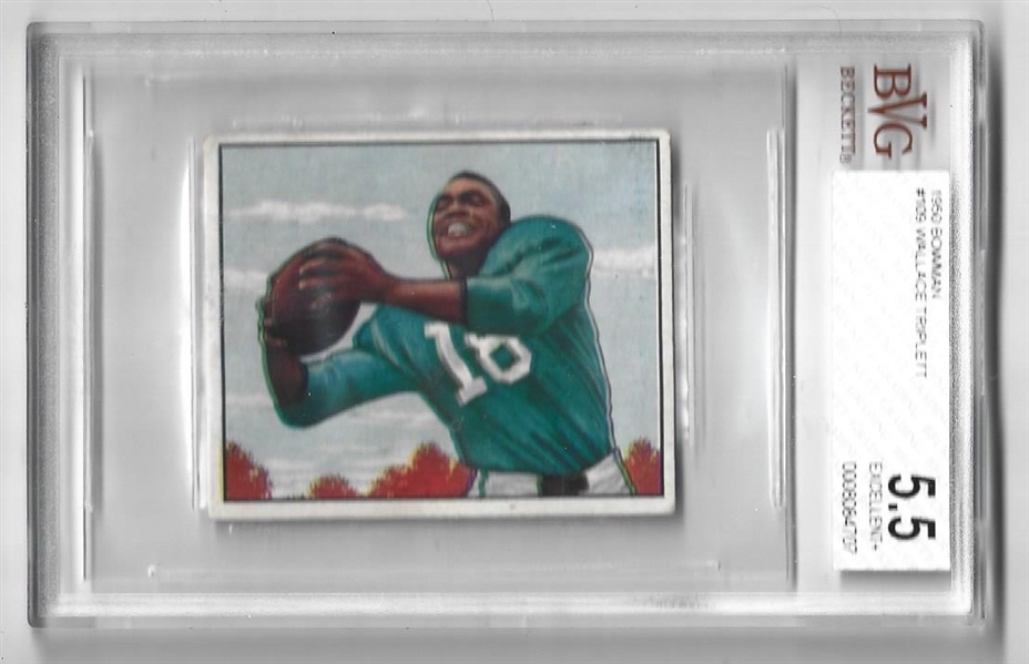 1950 Bowman Wallace Triplett (Detroit Lions) Football Card Beckett Graded 5.5