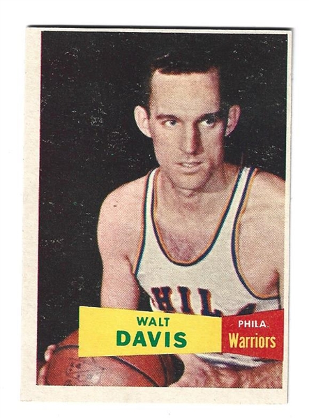 1957 Topps Basketball -Walt Davis (Philadelphia Warriors) Card # 1