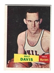 1957 Topps Basketball -Walt Davis (Philadelphia Warriors) Card # 1