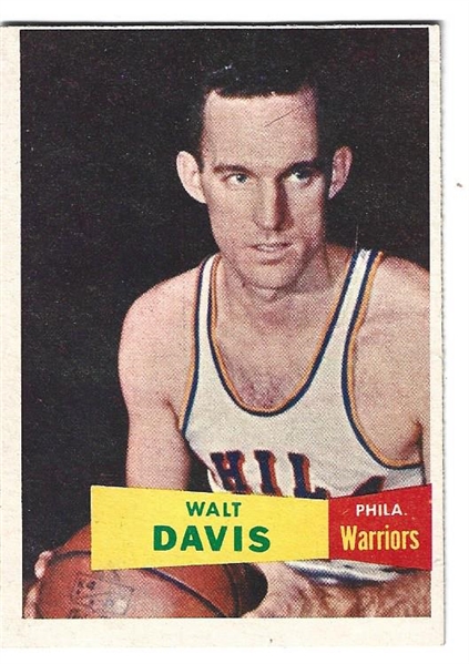 1957 Topps Basketball -Walt Davis (Philadelphia Warriors) Card # 2