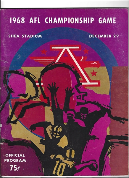 1968 AFL Championship (NY Jets vs. Oakland Raiders) Official Program at Shea Stadium