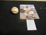 Hank Aaron (HOF) Autographed Memorabilia Lot of (2) Items with COA's