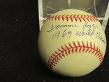 Tommy Agee (NY Mets) Autographed ONL Baseball with JSA Certification 