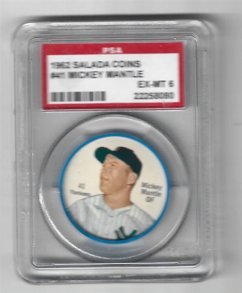 1962 Mickey Mantle (HOF) Salada Coin PSA Graded 6