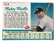 1962 Mickey Mantle (HOF) Post Cereal Card - # 5 in the Set