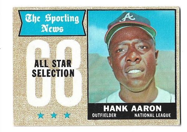 1968 Hank Aaron (HOF) Topps All-Star Baseball Card 