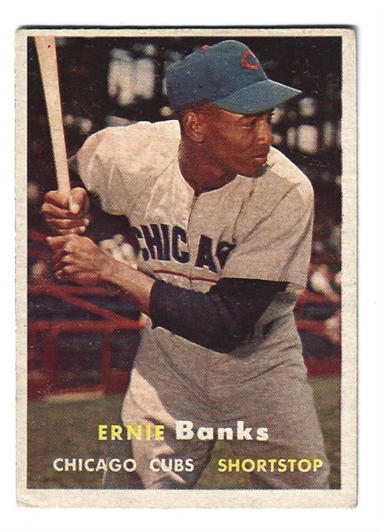 1957 Ernie Banks (HOF) Topps Baseball Card 