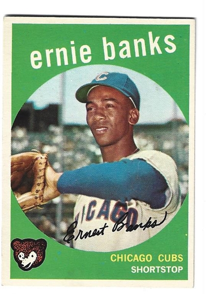 1959 Ernie Banks (HOF) Topps Baseball Card - Brilliant Color