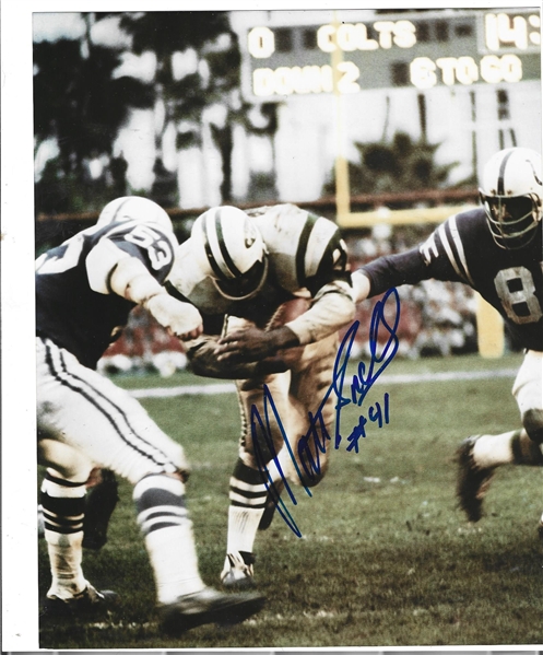 Matt Snell (NY Jets) Autographed 8 x 10 Color Photo with COA