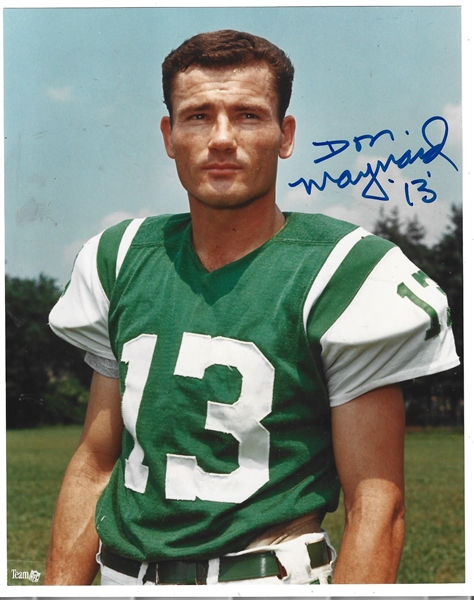 Don Maynard (HOF - NY Jets) Autographed 8 x 10 Color Photo with COA 