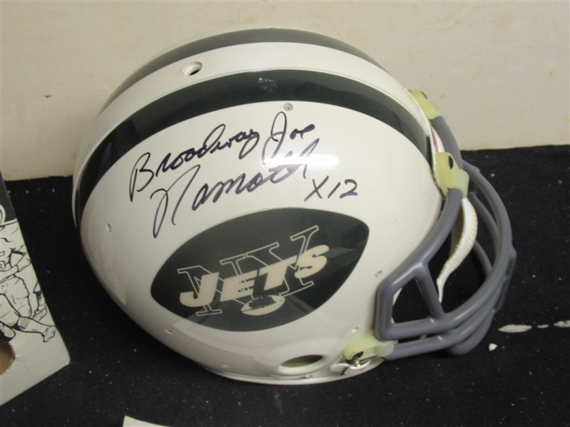 Riddell NY Jets Autographed Broadway Joe Regulation Size Helmet with Original Box