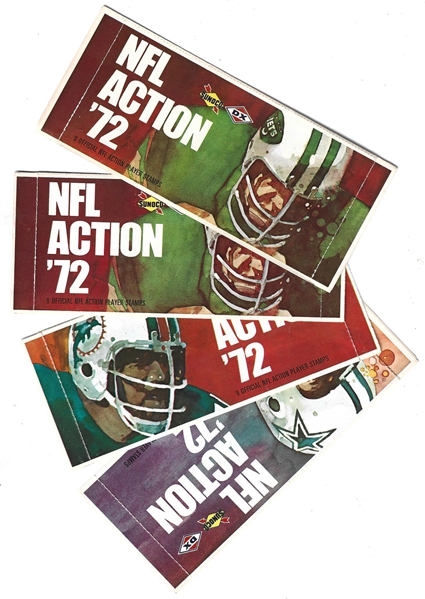 1972 Sunoco NFL Stamps Lot of (4) Packets