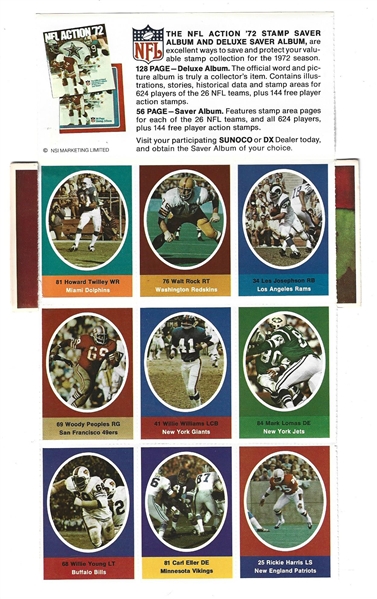 1972 Sunoco NFL Stamps Lot of (4) Packets