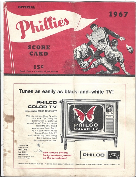 1967 Chicago Cubs vs. Philadelphia Phillies Official Program at Connie Mack Stadium