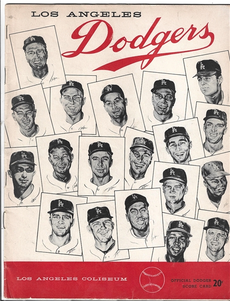 1958 LA Dodgers (NL) - 1st Year in Los Angeles - Program vs. St. Louis at The LA Coliseum