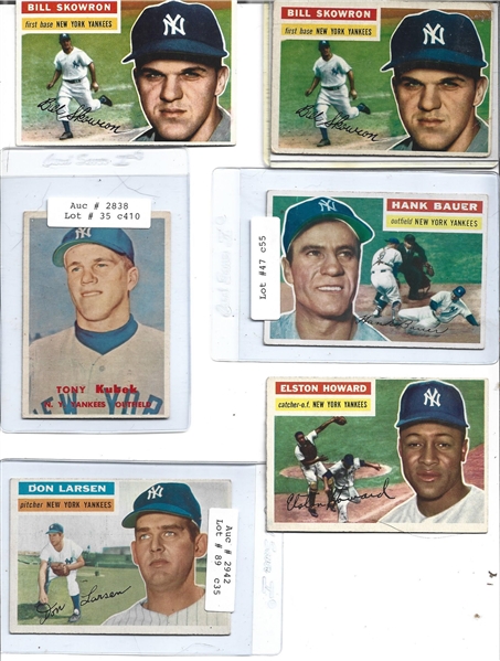 1956 - 57 Lot of (6) Topps Baseball Cards