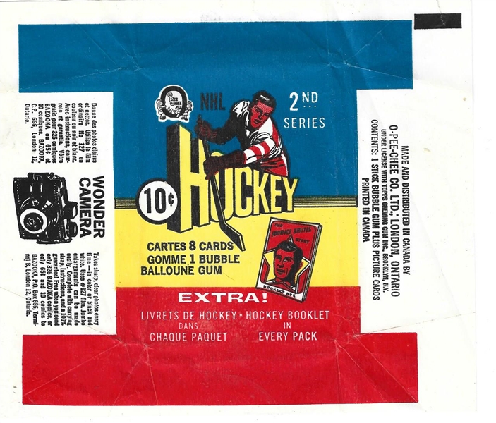 1971 - 1972 O-Pee-Chee 10 Cent 2nd Series  Hockey Wrapper