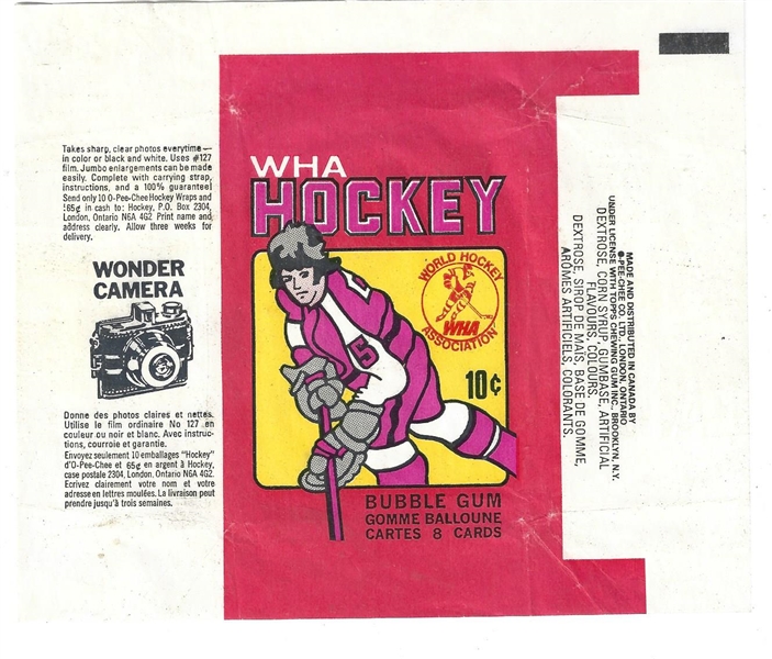 1975 - 76 O-Pee-Chee WHA Hockey Wrapper