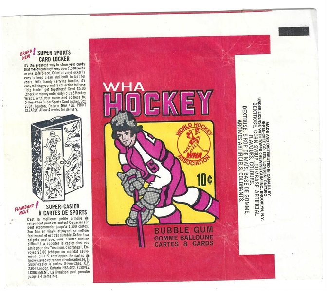 1975-76 O-Pee-Chee 10 Cent Hockey Wrapper with Sports Card Locker Ad 