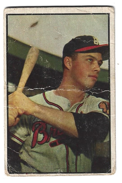 1953 Bowman Color - Eddie Mathews (HOF) - Baseball Card