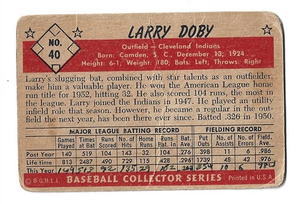 1953 Bowman Color - Larry Doby (HOF) - Baseball Card