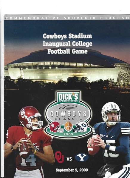 2009 Cowboys Stadium Inaugural College Football Game - Oklahoma vs BYU (9/5/09) - Official Program 