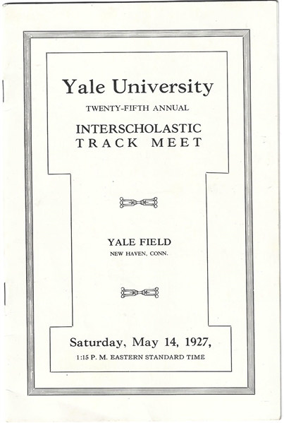 1927 Yale 25th Anniversary Interscholastic Track & Field Meet Program