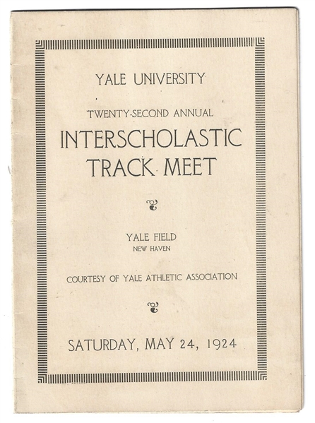 1924 Yale Interscholastic Track Meet Official Program 