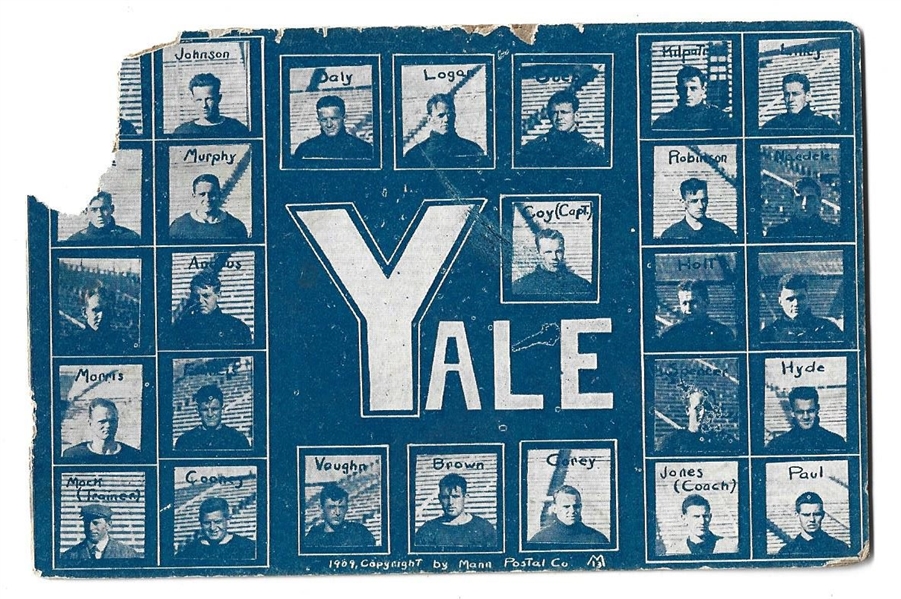 1909 Yale Bulldogs (Undefeated National Champions) Player Vignettes Postcard