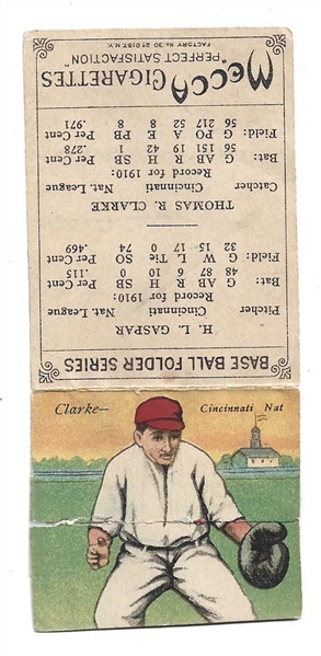 1911 T201 Mecca Double Folder - Thomas R. Clarke  & HL Gaspar Tobacco Card