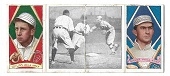 1912 T202 Hassan Triple Fold - Eddie Collins (HOF) & Frank Home Run Baker (HOF) - Tobacco Card 