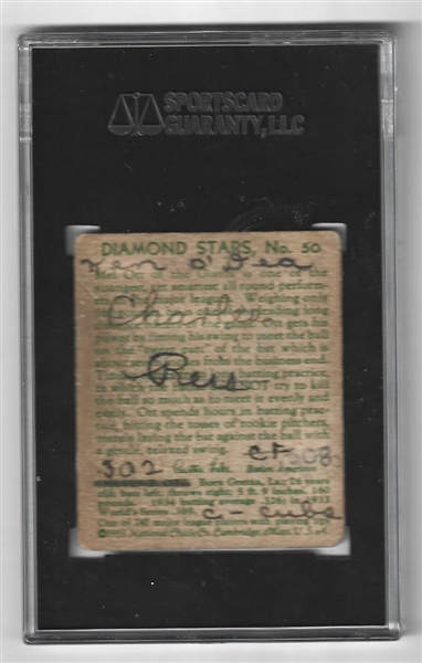 1934 Diamond Stars Mel Ott (HOF) SGC Graded 1 Baseball Card