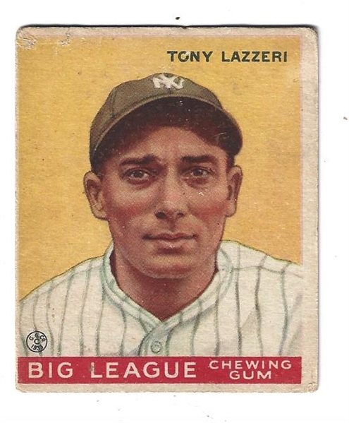 1933 Tony Lazzeri (HOF - NY Yankees) Goudey Baseball Card