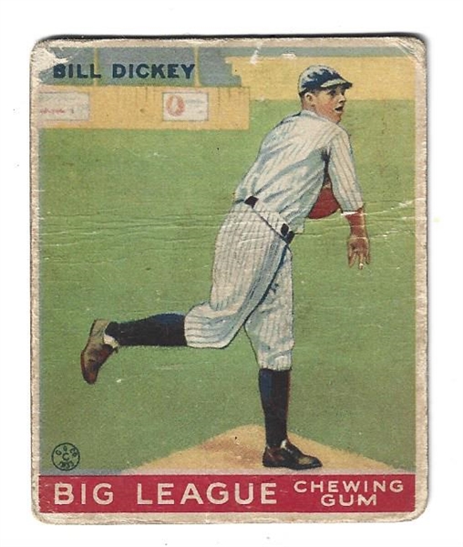 1933 Bill Dickey (HOF) Goudey Baseball Card