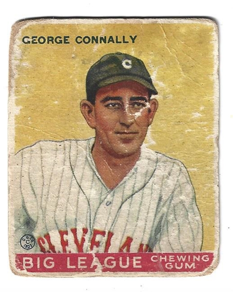 1933  George Connally (Cleveland Indians) Goudey Baseball Card
