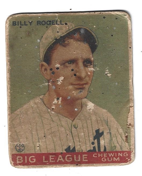 1933 Billy Rogell (Detroit Tigers( Goudey Baseball Card 