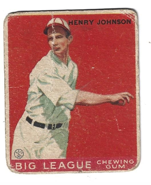 1933  Henry Johnson (Boston Red Sox)) Goudey Baseball Card